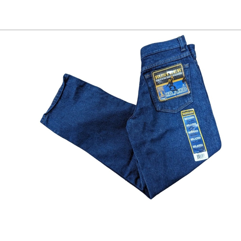 Rustler boys sz 14 Husky blue jeans Relaxed fit New